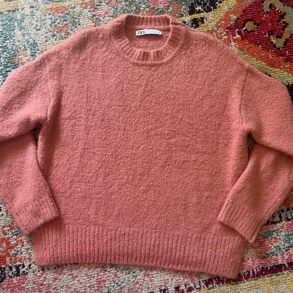 Zara rose pink sweater womens size S oversized